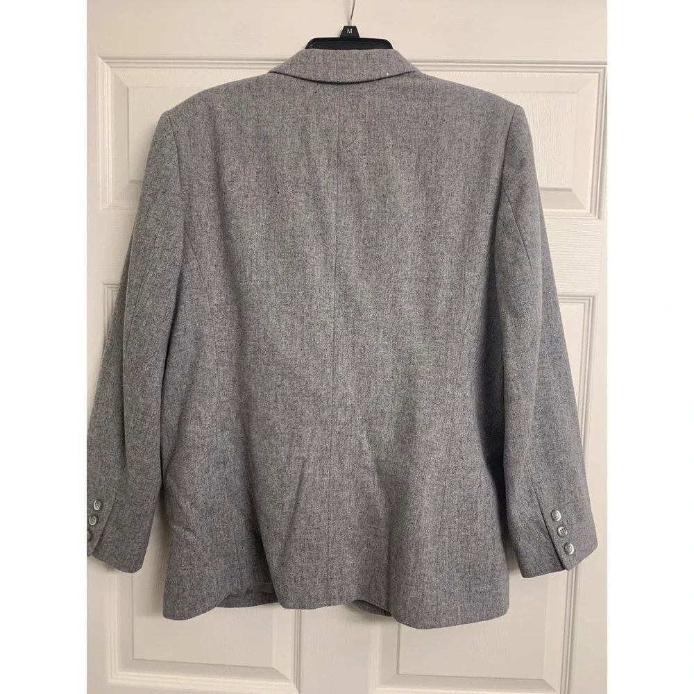 Vintage‎ Pendleton Classic Grey 100% Virgin Wool Blazer Size 14